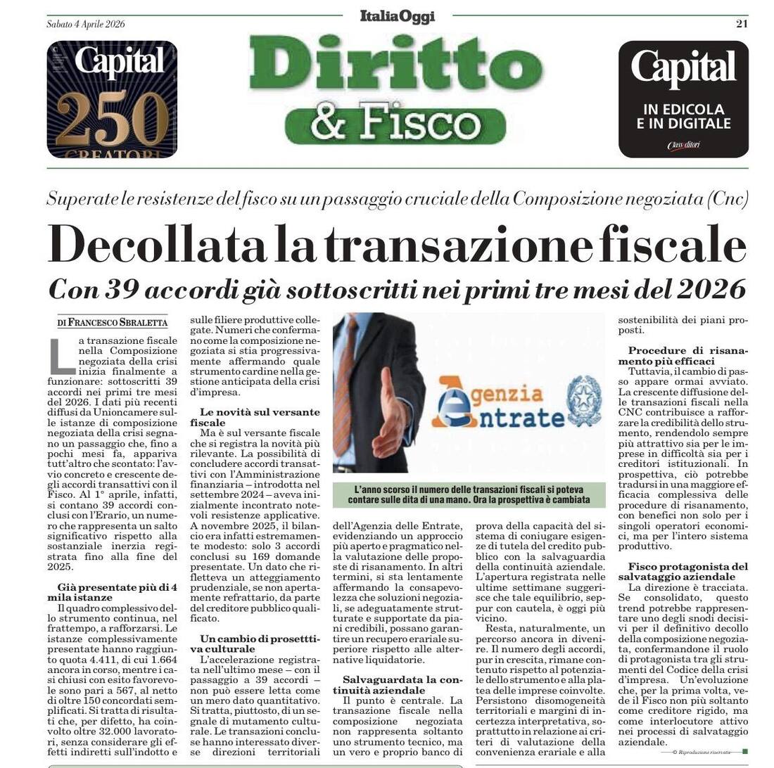 Decollata la transazione fiscale
